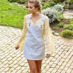 NEW! ALTAR’D STATE Mariposa Jumper Striped Overall Mini Dress Smal…